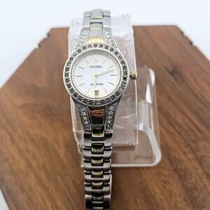 Fossil Silver and Gold Women's Watch like new condition working battery